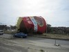 石巻市(缶詰型石油タンクが道路に転がり込んでいました。)